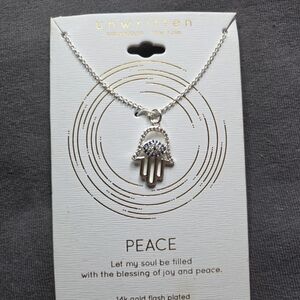 Unwritten Silver and Blue Hamsa Necklace